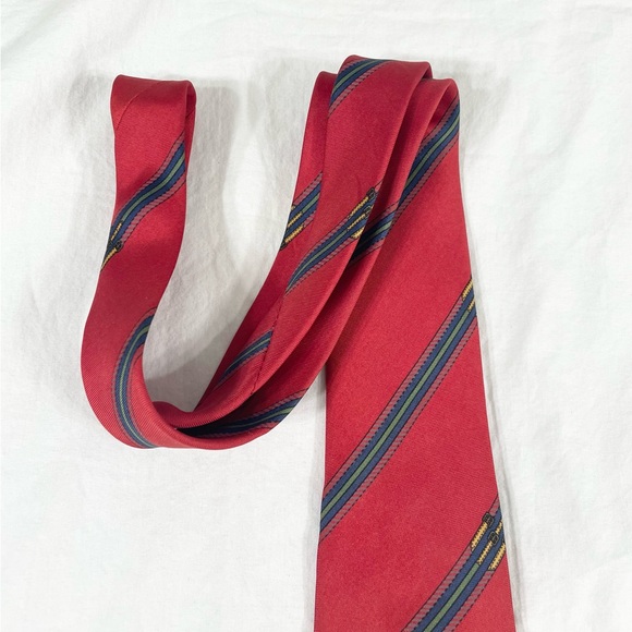 VTG Gucci Mens Red Designer Made In Italy Silk Tie - Picture 3 of 9